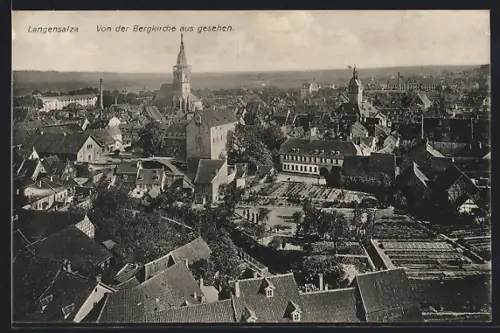 AK Langensalza, Teilansicht von der Bergkirche aus
