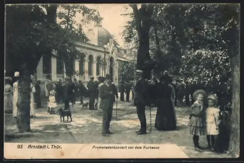 AK Arnstadt i. Thür., Promenadenkonzert vor dem Kurhause