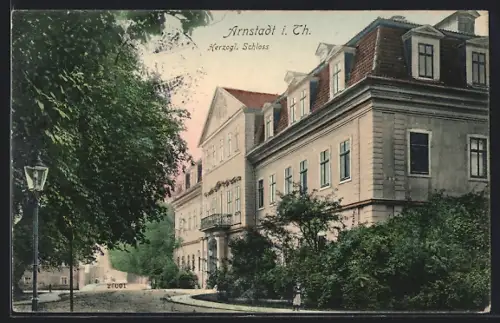 AK Arnstadt in. Th., Blick auf das Herzogl. Schloss