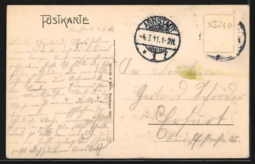 AK Arnstadt in. Th., Blick auf das Herzogl. Schloss