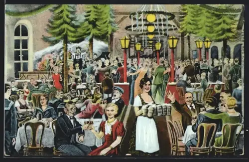 Künstler-AK Hamburg-St.Pauli, Konzerthaus Oberbayern am Spielbudenplatz 15