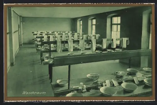 AK Rastatt, Erzbischofl. Gymnasial-Konvikt St. Bernhard, Waschraum