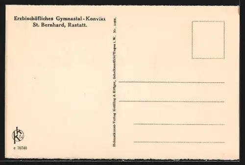 AK Rastatt, Erzbischofl. Gymnasial-Konvikt St. Bernhard, Waschraum