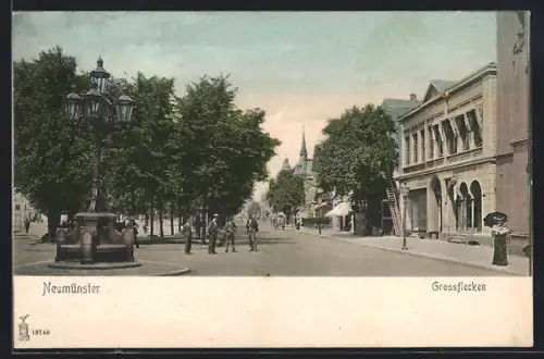 AK Neumünster, Grossflecken mit Passanten