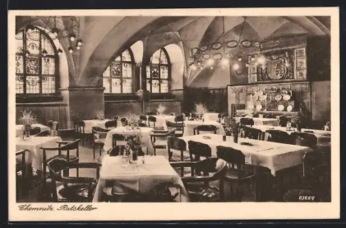 AK Chemnitz, Ratskeller, Blick in den Speisesaal