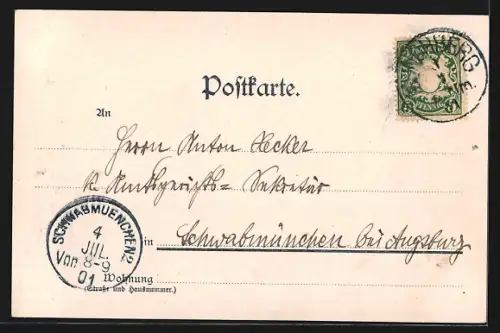 AK Münchberg, Stadtansicht mit Kirche