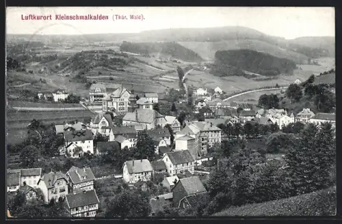 AK Kleinschmalkalden /Thür. Wald, Ortsansicht aus der Vogelschau