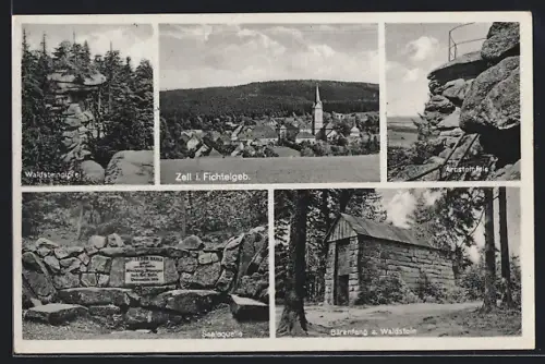 AK Zell i. Fichtelgeb., Waldsteingipfel, Saalequelle, Bärenfang