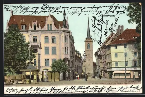 AK Erfurt, Marktstrasse im Ort
