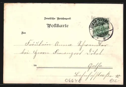 AK Eckartsberga, Ortsansicht mit Burg