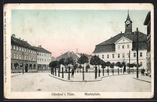 AK Ohrdruf i. Thür., Partie auf dem Marktplatz