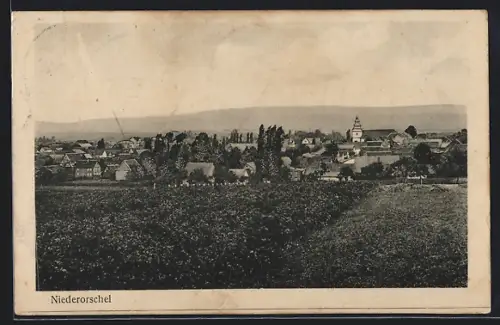 AK Niederorschel, Ortsansicht mit Kirche