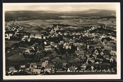 AK Bonndorf /bad. Schwarzwald, Ortsansicht vom Flugzeug aus