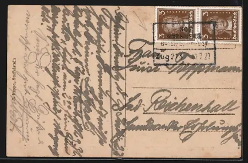 AK Münchberg, Ortsansicht mit Blick zur Kirche