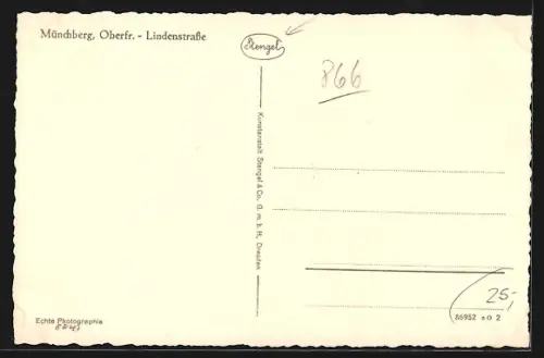 AK Münchberg /Obfr., Partie in der Lindenstrasse