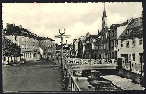 AK Münchberg /Oberfranken, Blick in die Kirchenlamitzer Strasse