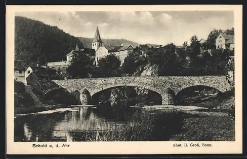 AK Schuld a. d. Ahr, Ahrbrücke mit Kirche