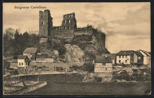AK Castellaun, Burgruine mit Umgebung