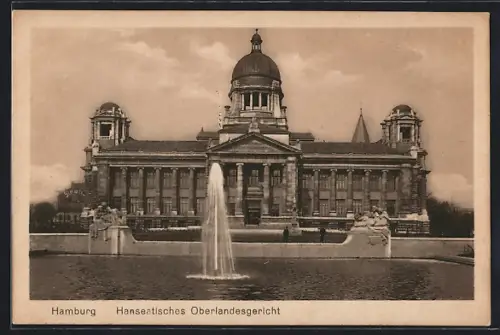 AK Hamburg-Neustadt, Hanseatisches Oberlandesgericht mit Fontäne