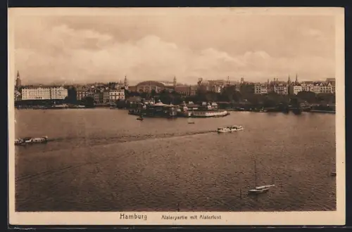 AK Hamburg-St.Georg, Alsterpartie mit Alsterlust