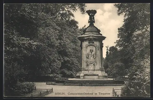 AK Berlin-Tiergarten, Komponisten-Denkmal im Tiergarten