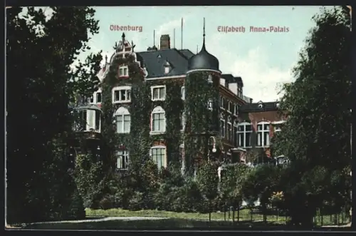 AK Oldenburg i. Gr., Elisabeth Anna-Palais mit Garten