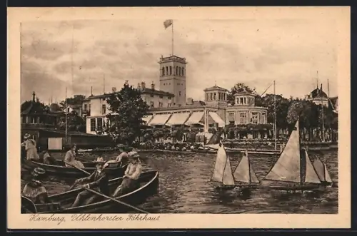 AK Hamburg-Uhlenhorst, Wasserblick am Uhlenhorster Fährhaus