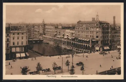 AK Hamburg, Reesendammbrücke und Alsterarkaden