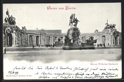 AK Berlin, Kaiser Wilhelm Denkmal