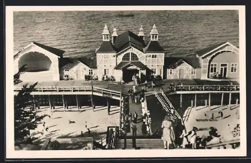 AK Sellin auf Rügen, Blick auf die Seebrücke