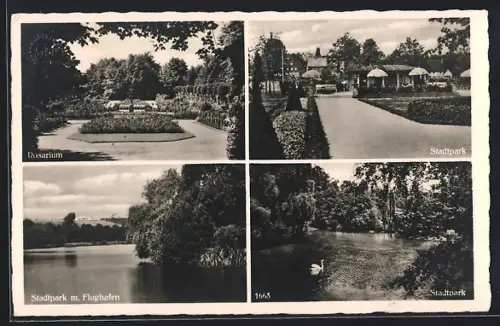 AK Chemnitz, Ansichten in Rosarium u. Stadtpark