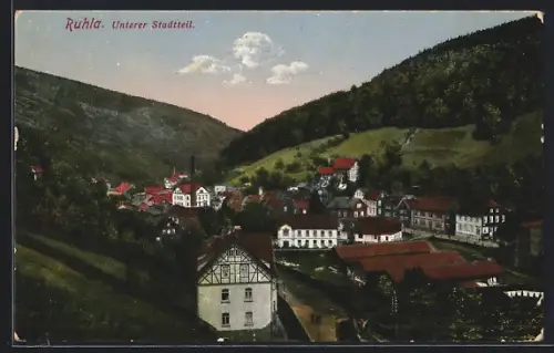 AK Ruhla, Blick auf den unteren Stadtteil