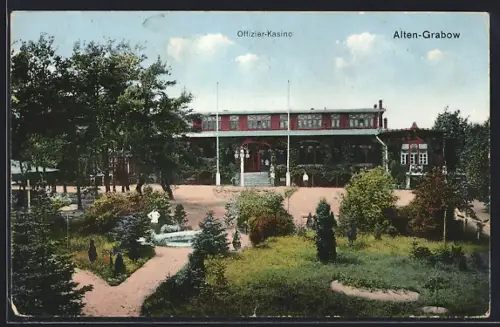 AK Alten-Grabow, Offizier-Kasino mit Parkanlage