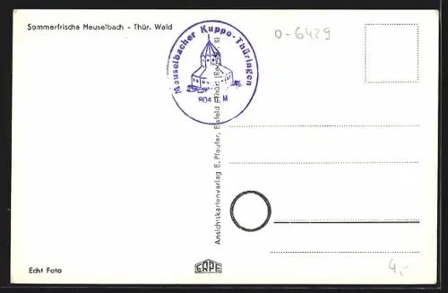 AK Meuselbach /Thür. Wald, Gesamtansicht mit Kirche