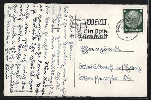 AK Magdeburg, Blick auf die Elbe und die Stadt von Osten