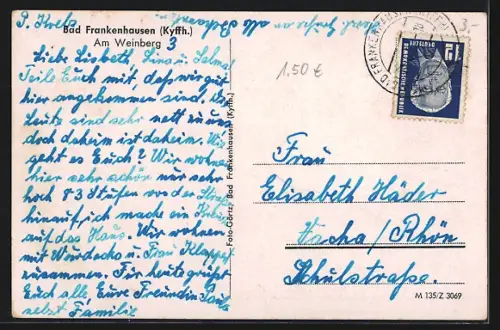 AK Bad Frankenhausen, Ortsansicht am Weinberg