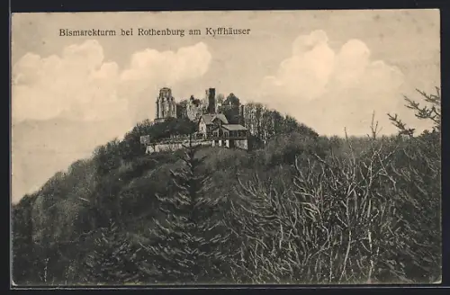 AK Steinthaleben, Bismarckturm bei Rothenburg am Kyffhäuser