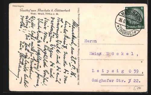 AK Stützerbach, Partie am Gasthof zum Auerhahn