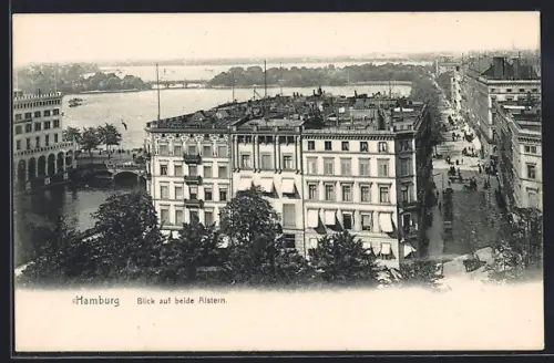 AK Hamburg, Hotel Moser, Rathausmarkt Ecke Reesendamm