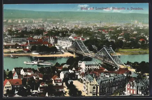 AK Dresden-Loschwitz, Ausblick auf die Ortschaft