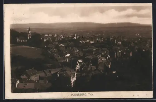 AK Sonneberg /Thür., Panorama mit Kirche