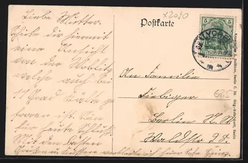 AK Lychen-Himmelpfort, Ruderboot auf der Woblitz