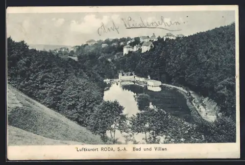 AK Roda /S.-A., Bad und Villen mit Waldumgebung