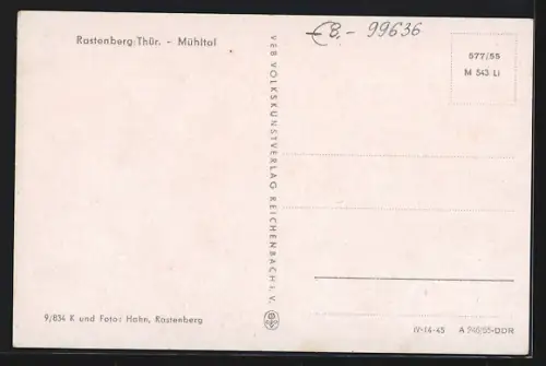 AK Rastenberg /Thür., Teilansicht mit Waldhintergrund