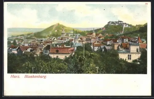 AK Blankenburg /Harz, Ortsansicht mit Schloss