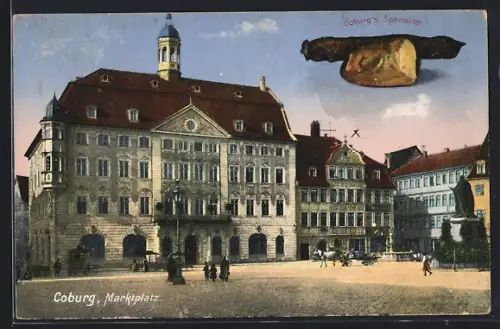AK Coburg, Partie am Marktplatz