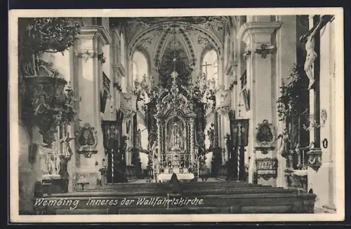 AK Wemding, Inneres der Wallfahrtskirche