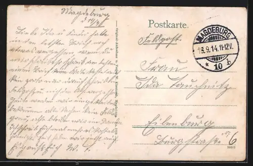 AK Magdeburg, Elbansicht mit dem Dom, reger Schiffsverkehr