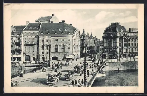 AK Berlin, Weidendammer Brücke und Komische Oper