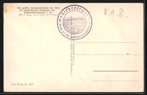 AK Siebenlehn, grösste Reichsautobahnbrücke